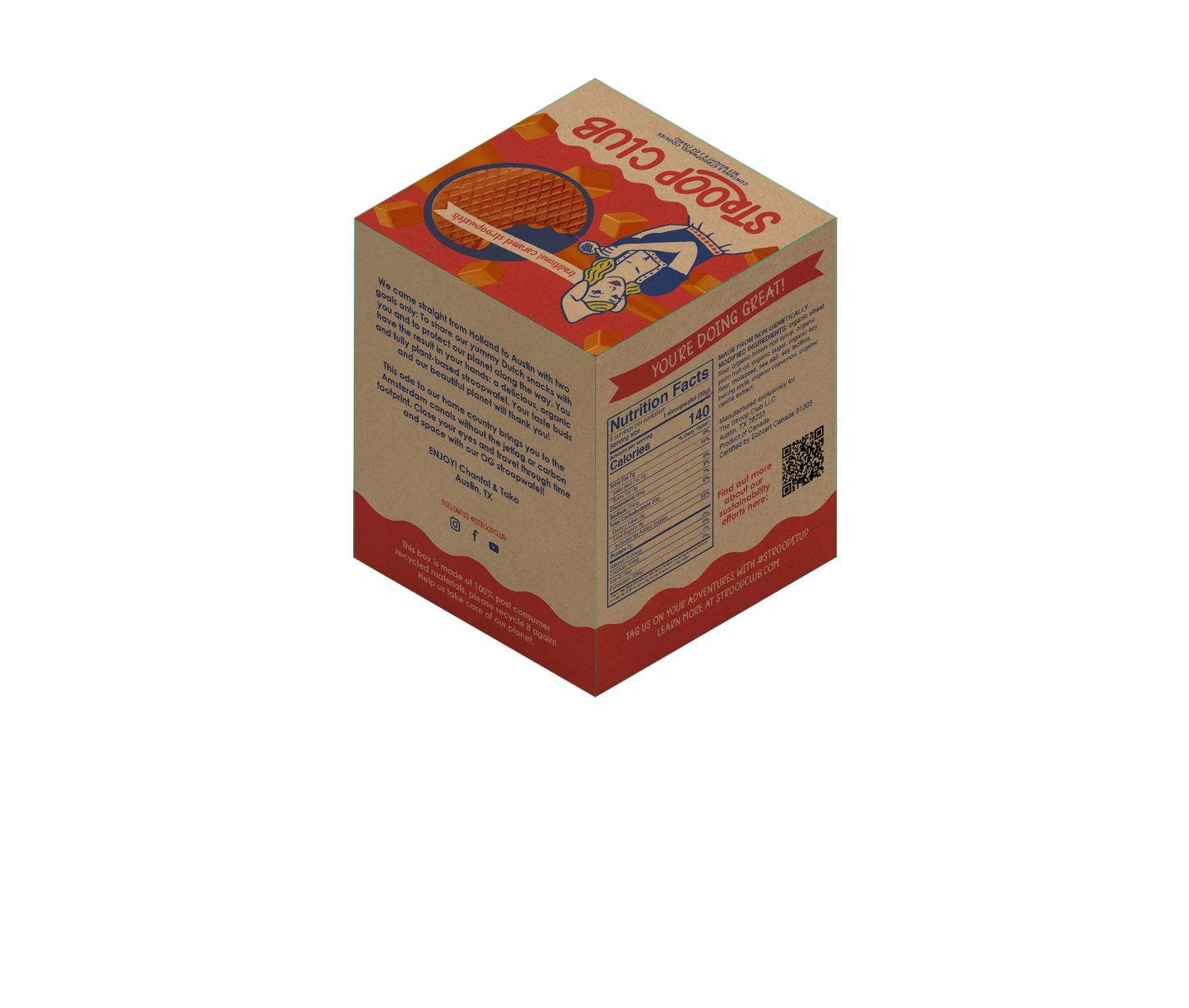 Stroop Club - Traditional Caramel Organic and Plant Based Stroopwafel 8-pack