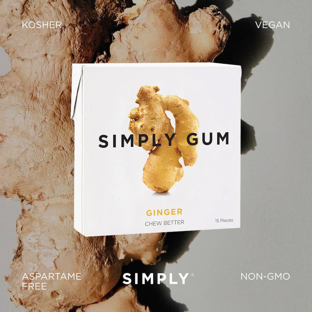 Simply Gum - Ginger Chewing Gum - Natural + Plastic-Free