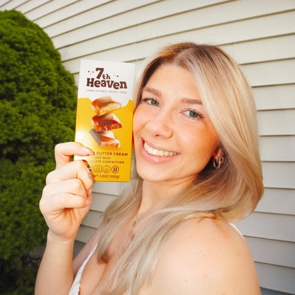7th Heaven Chocolate - Vegan Oat Milk Chocolate Bar: Peanut Butter Cream, Non-Dairy