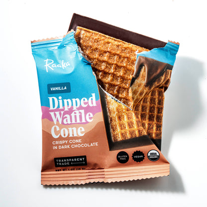 Raaka Chocolate - Vanilla Dipped Waffle Cone Chocolate Bar