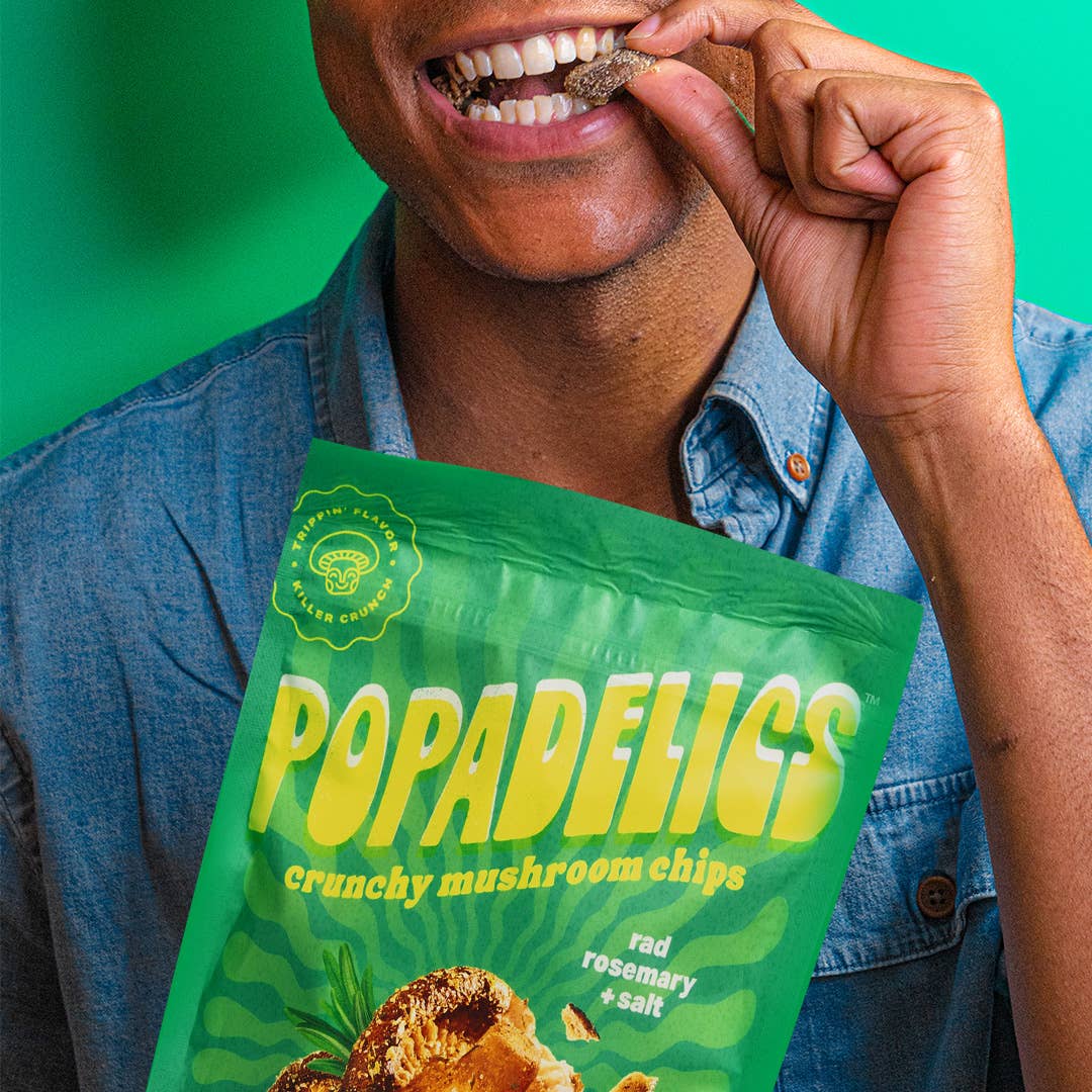 Popadelics Crunchy Mushroom Chips - Crunchy Mushroom Chips- Rad Rosemary & Salt