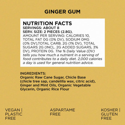 Simply Gum - Ginger Chewing Gum - Natural + Plastic-Free