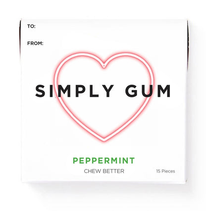 Simply Gum - Heart Box Peppermint Gum - Natural + Plastic-Free