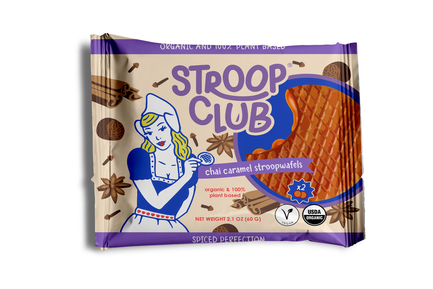 Stroop Club - Chai Caramel Organic and Plant-Based Stroopwafel 2-pack