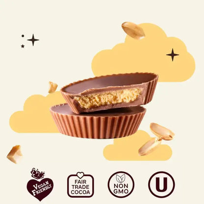 7th Heaven Chocolate - Oat Milk Chocolate Peanut Butter Cups Pouch - Non-GMO, Vegan