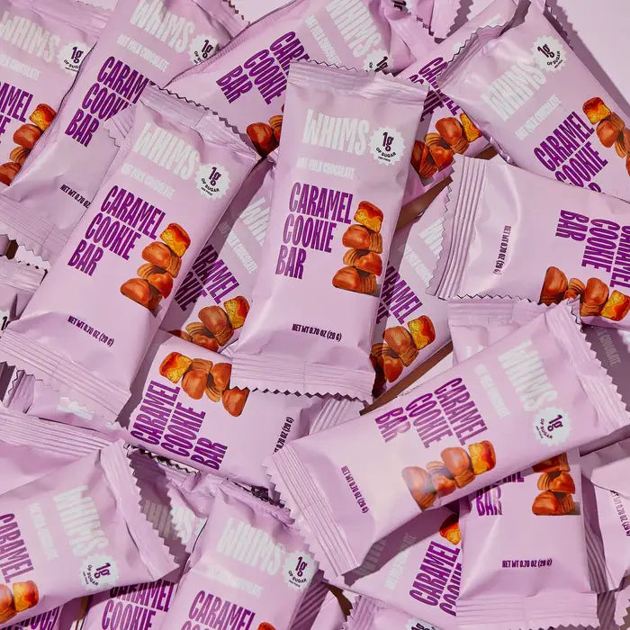 Whims Delights Inc. - Oat Milk Chocolate Caramel Cookie Bar - Pouch