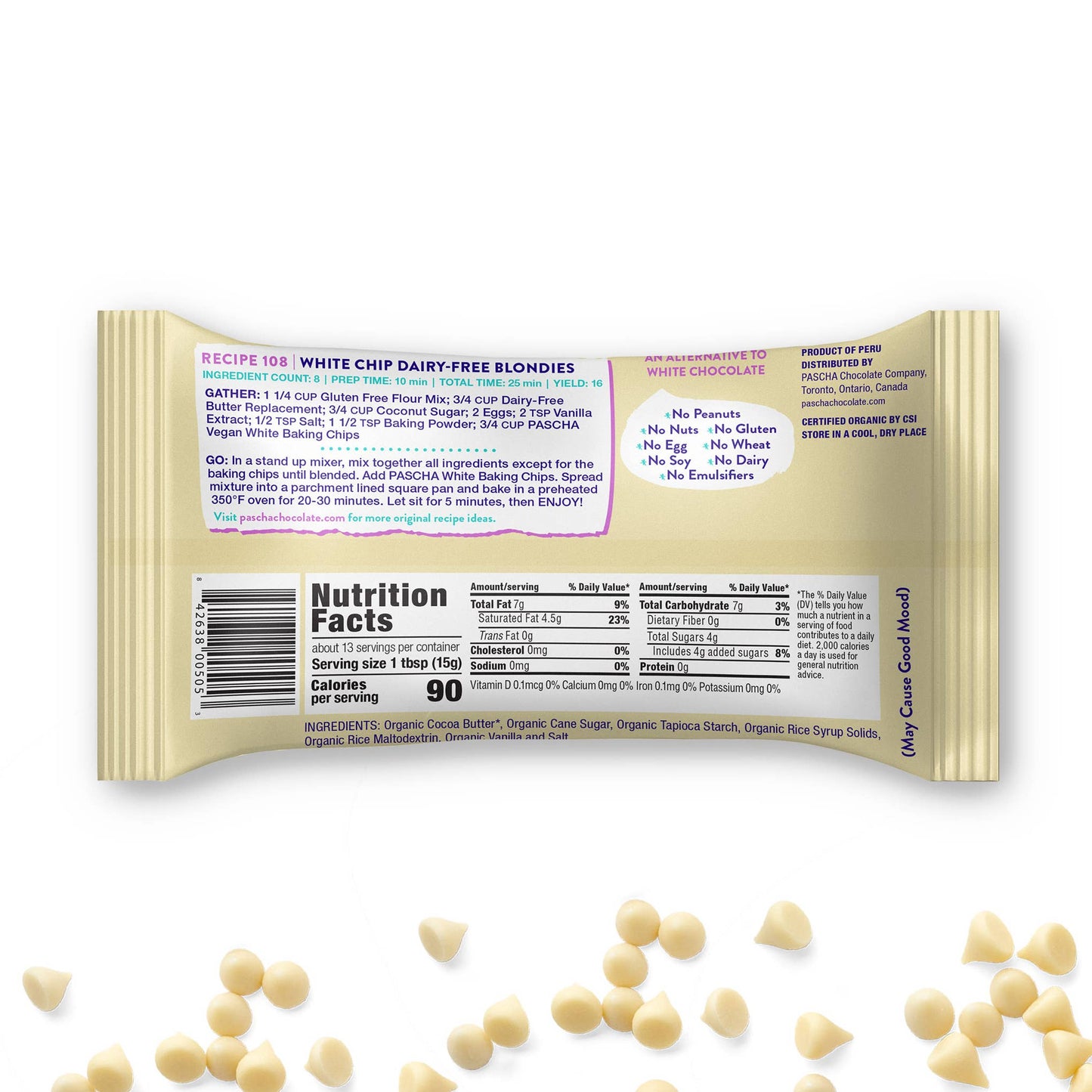 Pascha Chocolate Company - Organic Vegan White Baking Chips