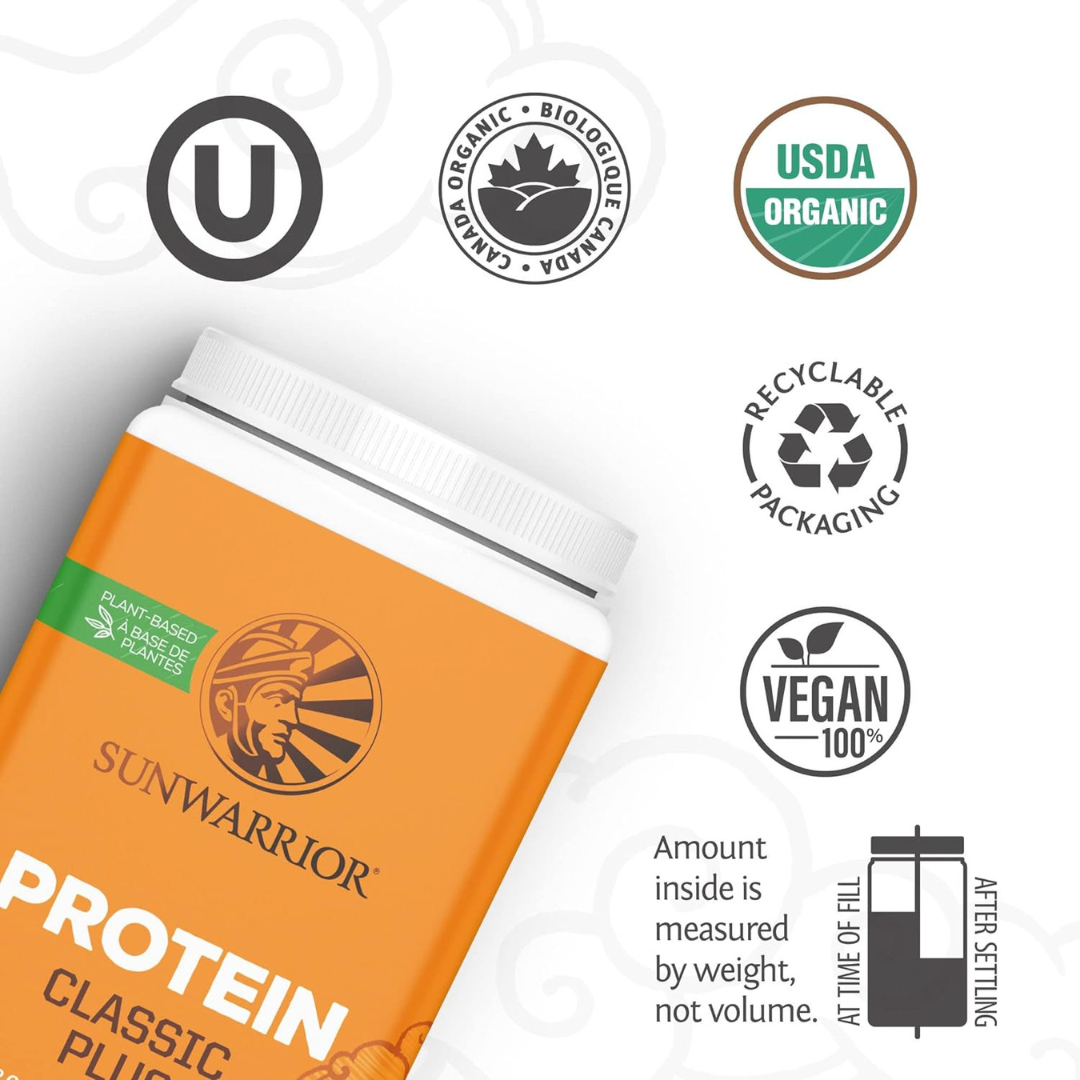 Sunwarrior - Classic Plus Unflavored - Pea & Chia Protein Powder : 375g