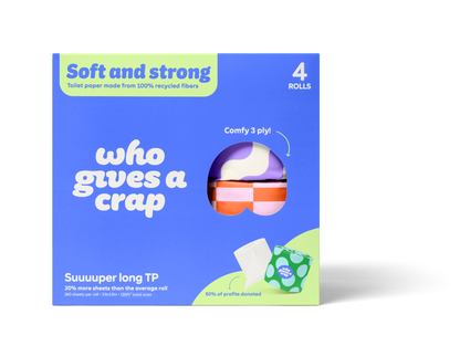 Who Gives a Crap - 100% Recycled Toilet Paper -  4 Pack