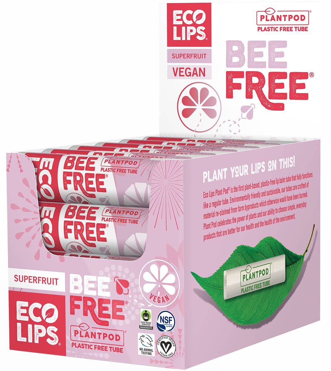 Eco Lips - Bee Free Vegan Plant Pod Lip Balm Superfruit