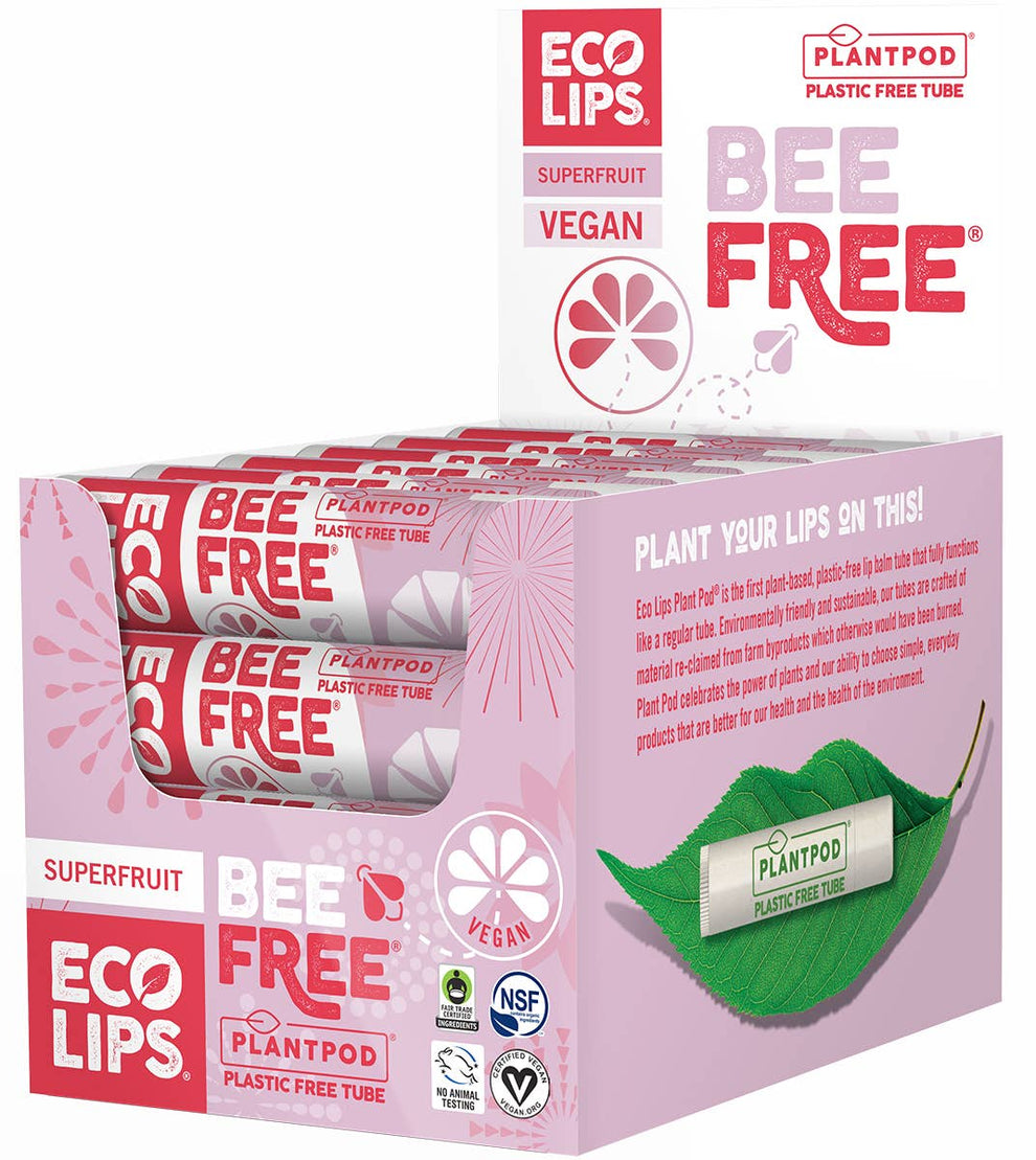 Eco Lips - Bee Free Vegan Plant Pod Lip Balm Superfruit – Food Fight ...