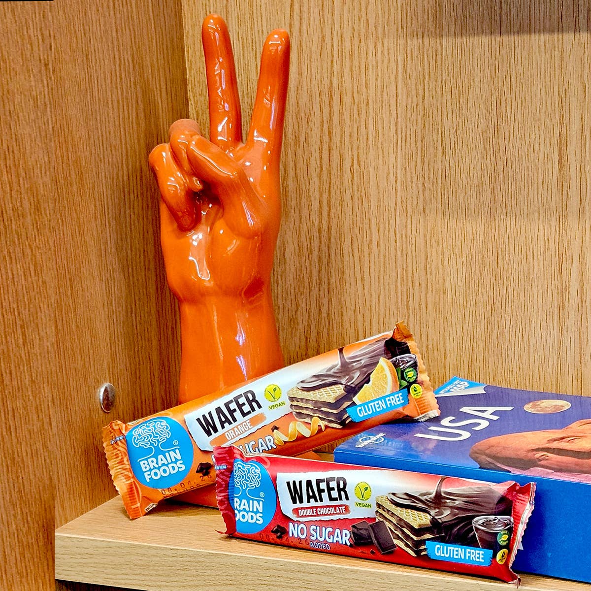 Wilton Mettler LLC - BRAIN FOODS Gluten Free Vegan Chocolate Coated Orange Wafers