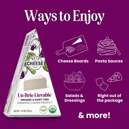Nuts For Cheese - Un-Brie-Lievable™ Cashew Cheese Wedge | Organic | Vegan