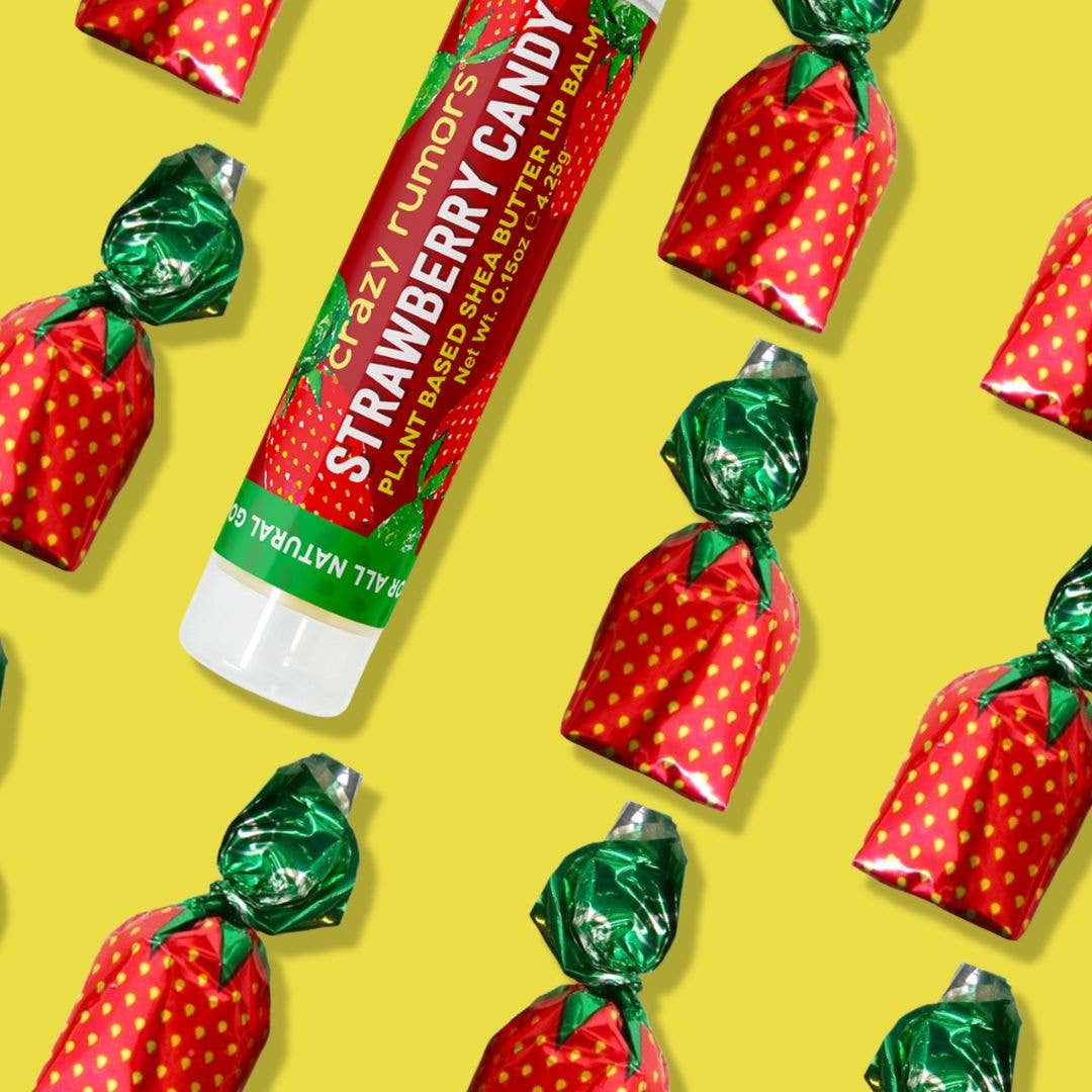 Crazy Rumors - All Natural, Vegan Strawberry Candy  Lip Balm