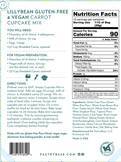 LillyBean Baking - Carrot Cupcake Mix (Vegan & Gluten-Free)