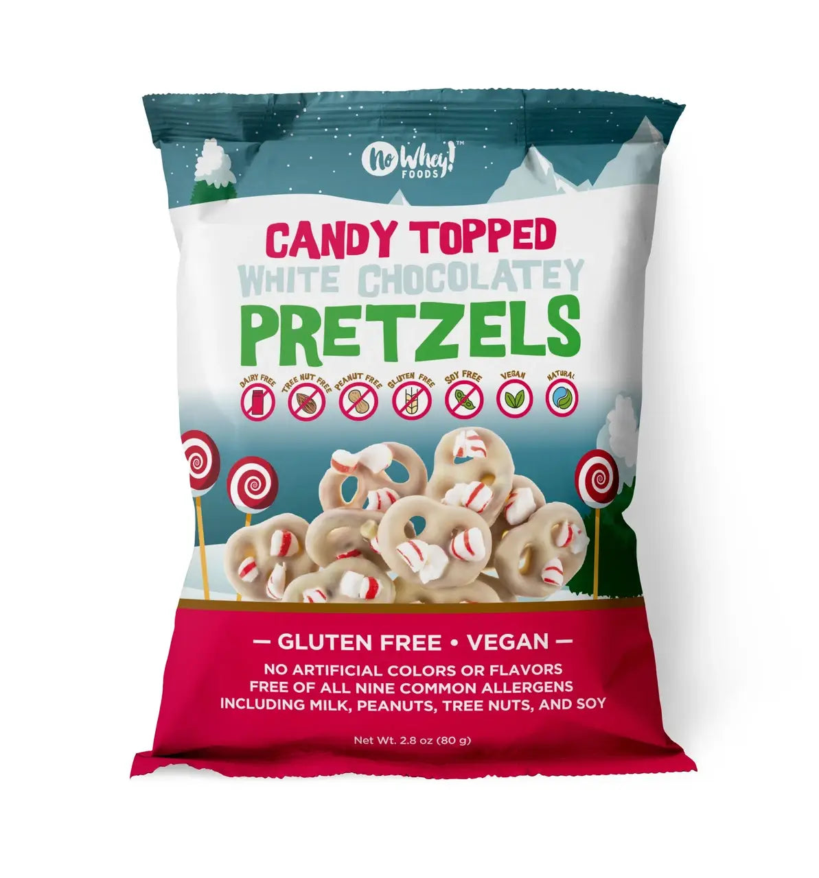 No Whey Foods - Candied White Chocolate Pretzels (10 Units) - Allergy Friend