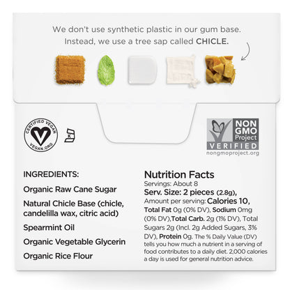 Simply Gum - Spearmint Chewing Gum - Natural + Plastic-Free
