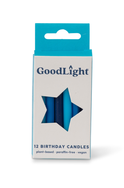 GoodLight Natural Candles - Vegan Birthday Candles | 12-Count Box: Multi-Color
