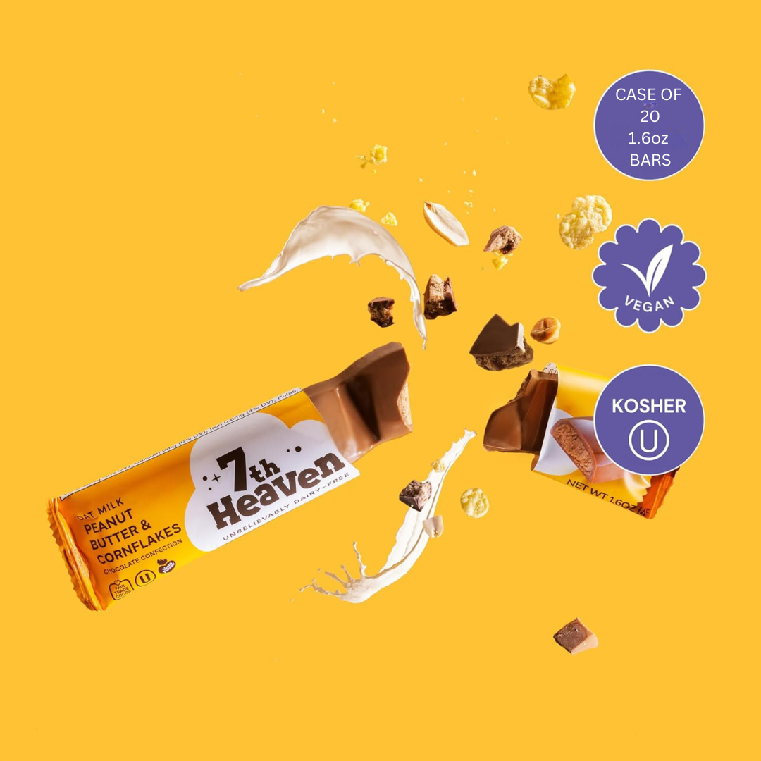 7th Heaven Chocolate - Vegan Oat Milk Chocolate Bar - Peanut Butter & Cornflakes