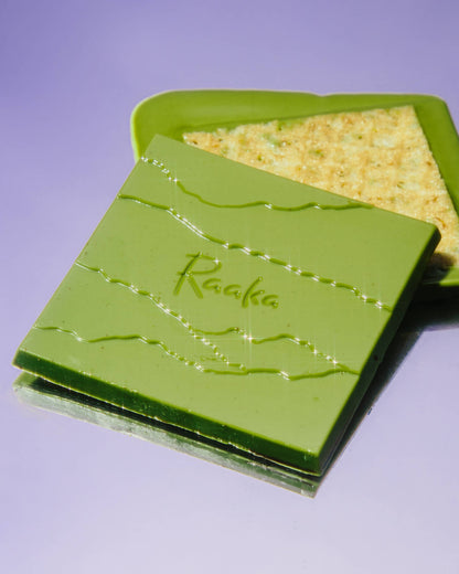 Raaka Chocolate - Matcha Dipped Waffle Cone White Chocolate Bar