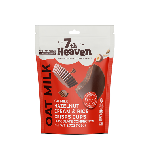 7th Heaven Chocolate - Oat Milk Hazelnut Cream & Rice Crisps Cups Pouch - Non-GMO