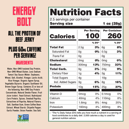 AGRO POWER Jerky - AGRO POWER Jerky - Vegan - Energy Bolt (8 x 2.5oz)