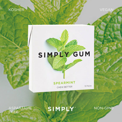 Simply Gum - Spearmint Chewing Gum - Natural + Plastic-Free