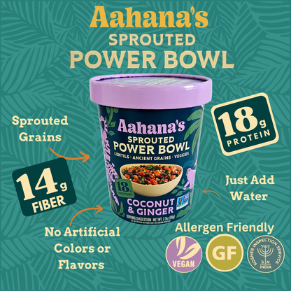 Aahana's Naturals - Coconut & Ginger - Sprouted Power Bowl - Vegan, Gluten-Free