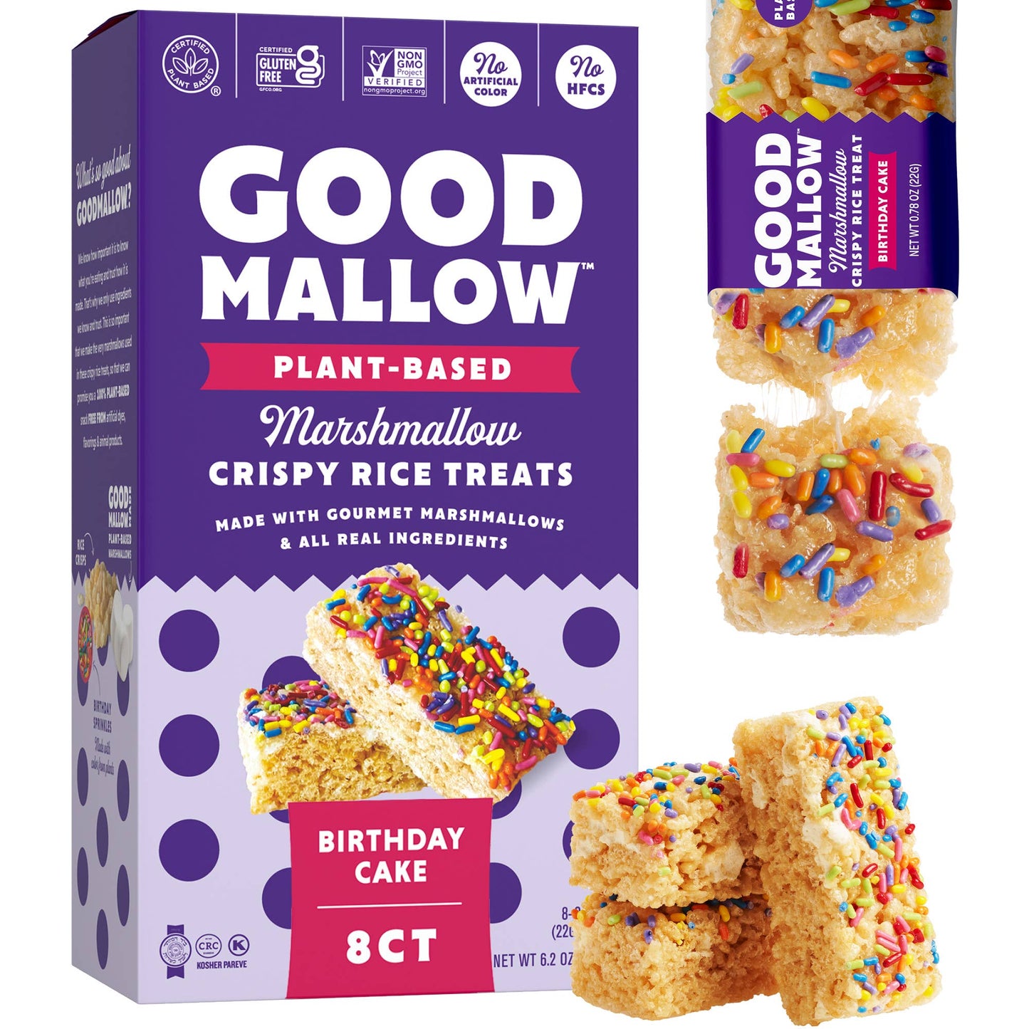 Snackatere - Vegan Rice Crispy Treats Individually Wrapped Box of 8: Vanilla
