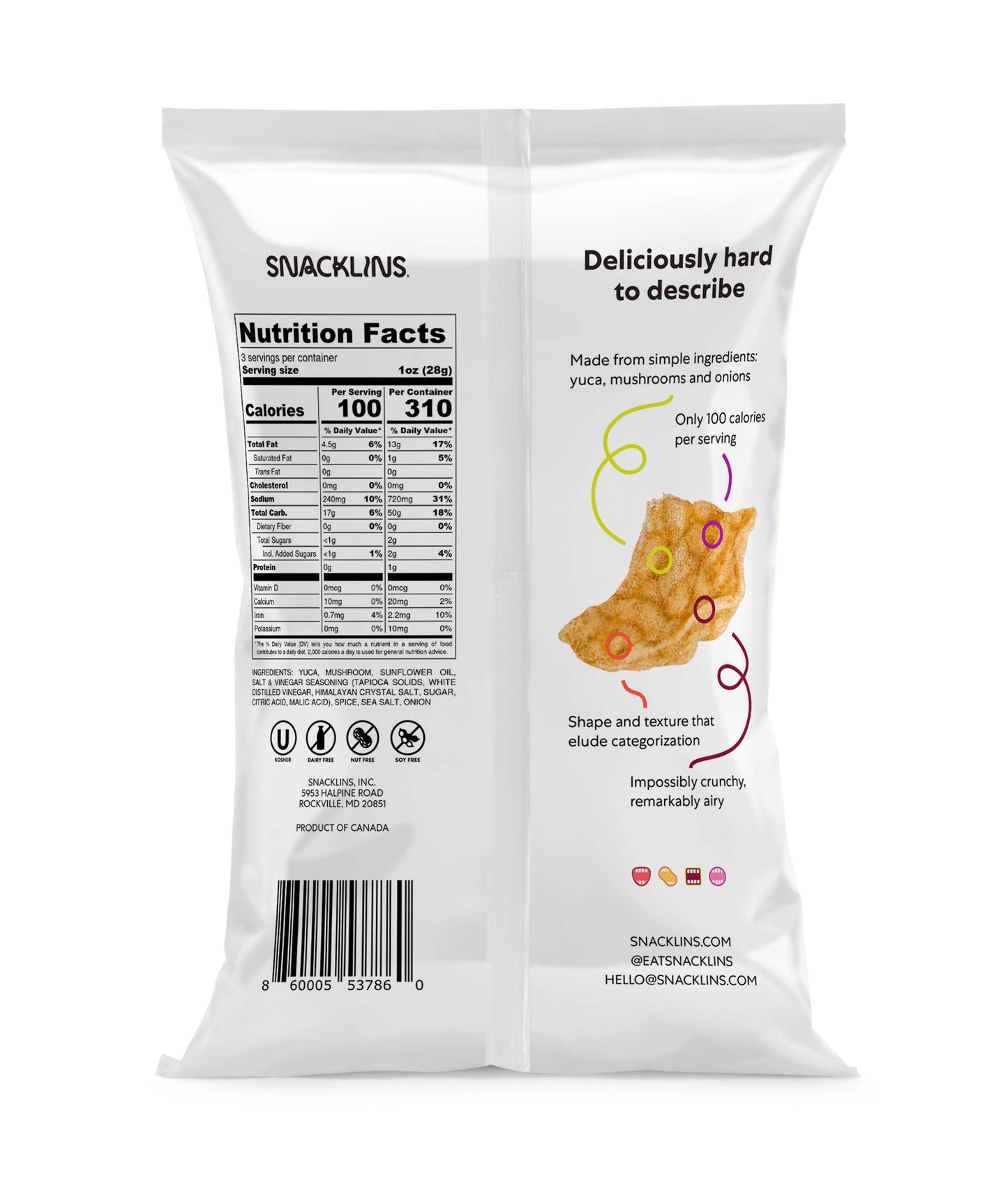 Snacklins - Sea Salt & Vinegar Snacklins 3 oz