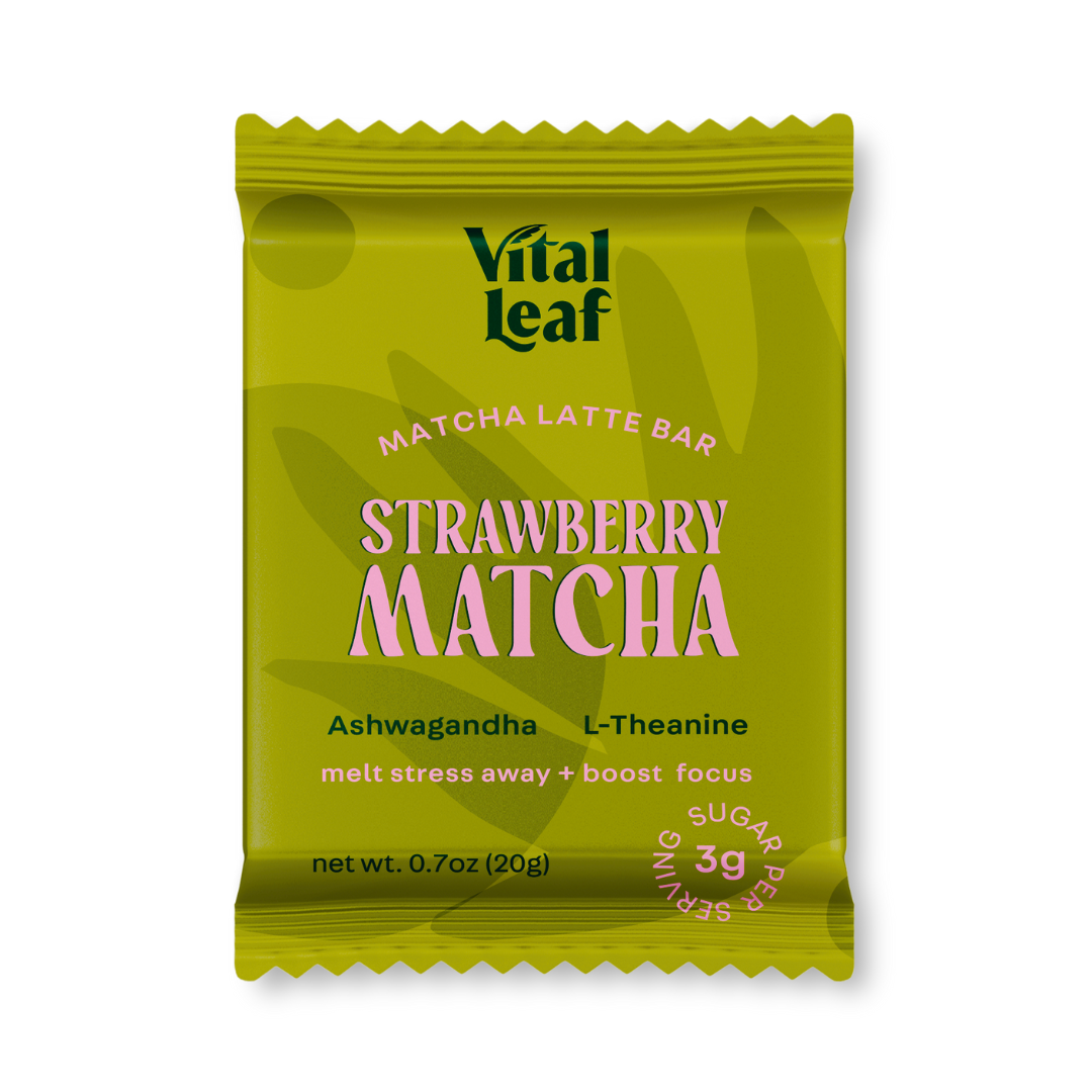 Vital Leaf - Strawberry Matcha Latte Chocolate Mini Bar | Ashwagandha + L-Theanine |