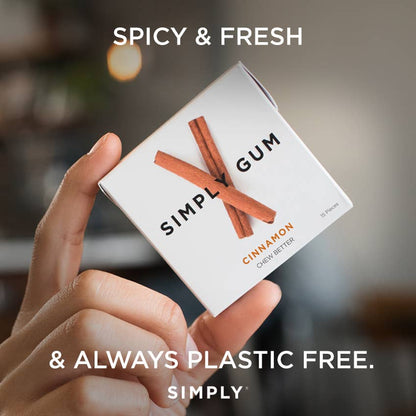 Simply Gum - Cinnamon Chewing Gum - Natural + Plastic-Free