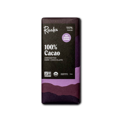 Raaka Chocolate - Cacao (No Added Sugar) Chocolate Bar