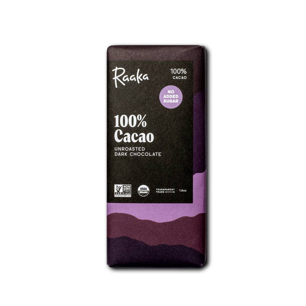 Raaka Chocolate - Cacao (No Added Sugar) Chocolate Bar – Food Fight ...