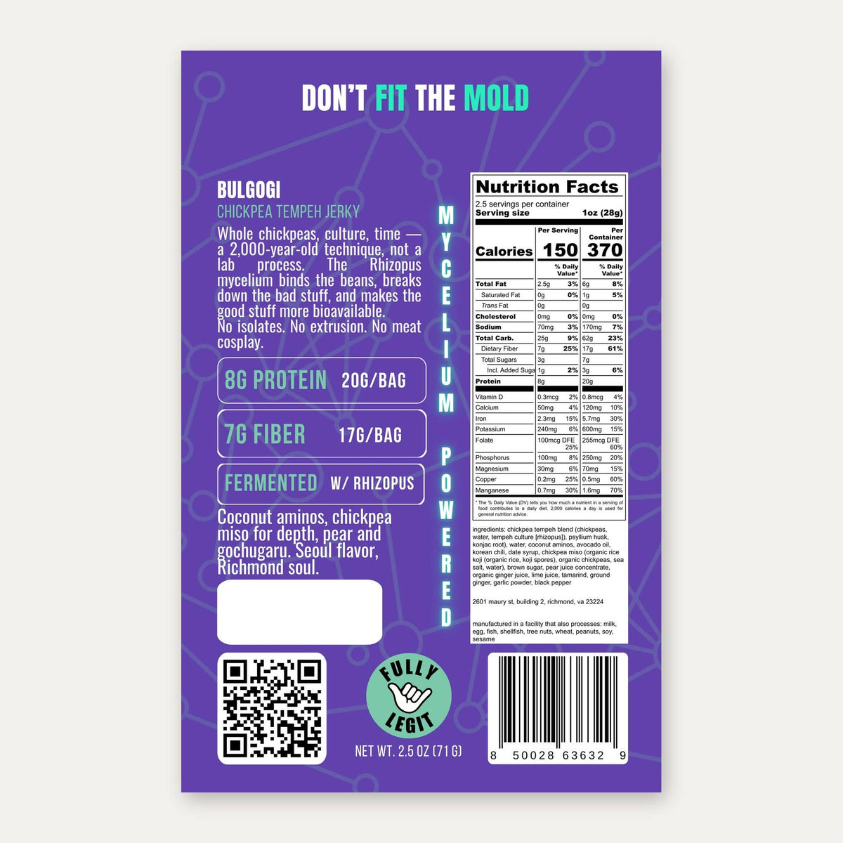 Chaotic Good Tempeh - Bulgogi Tempeh Jerky 2.5 oz