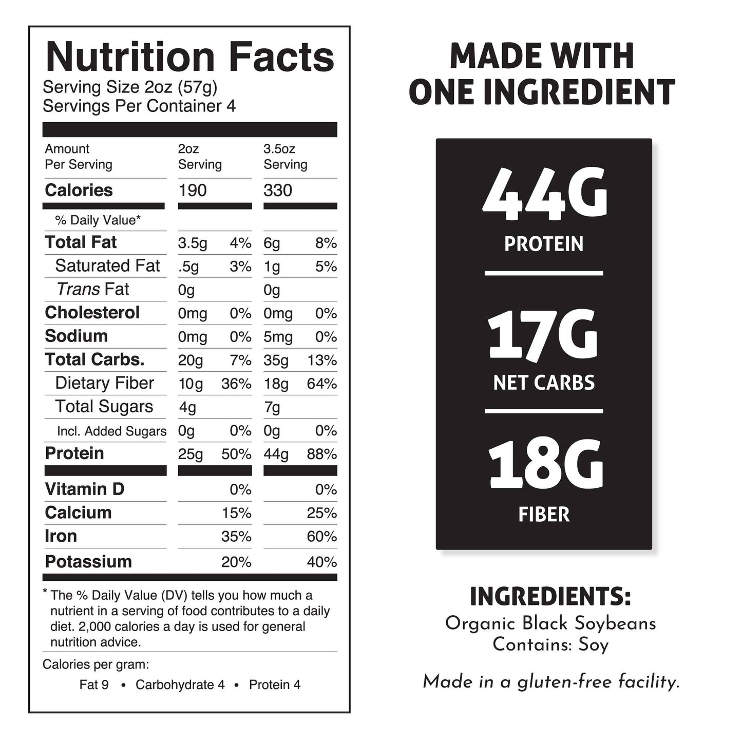 The Only Bean - Organic Black Bean Fettuccine - Gluten Free