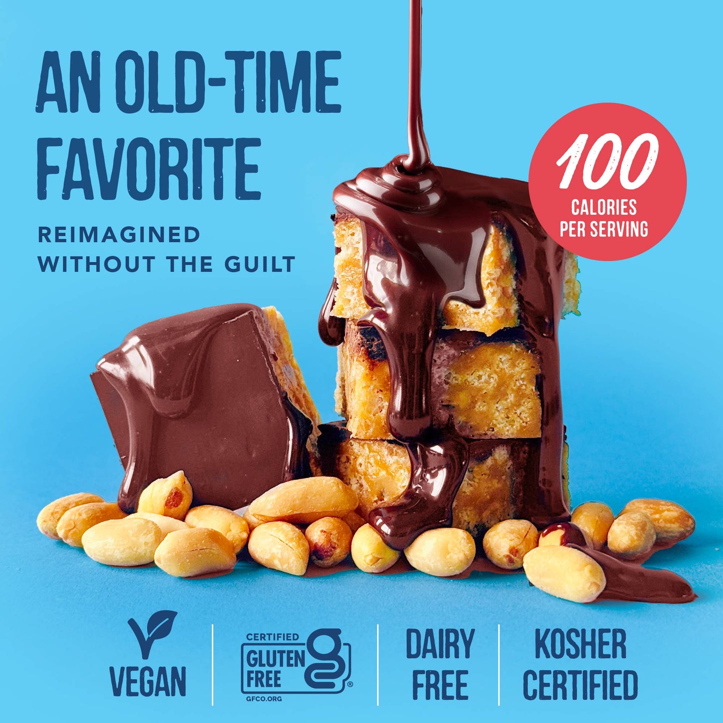 Snackatere - Peanut Butter Bites - Rice Crispies Treat, Vegan, Kosher: Chocolate