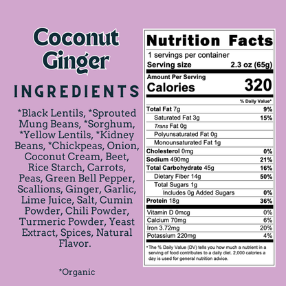 Aahana's Naturals - Coconut & Ginger - Sprouted Power Bowl - Vegan, Gluten-Free