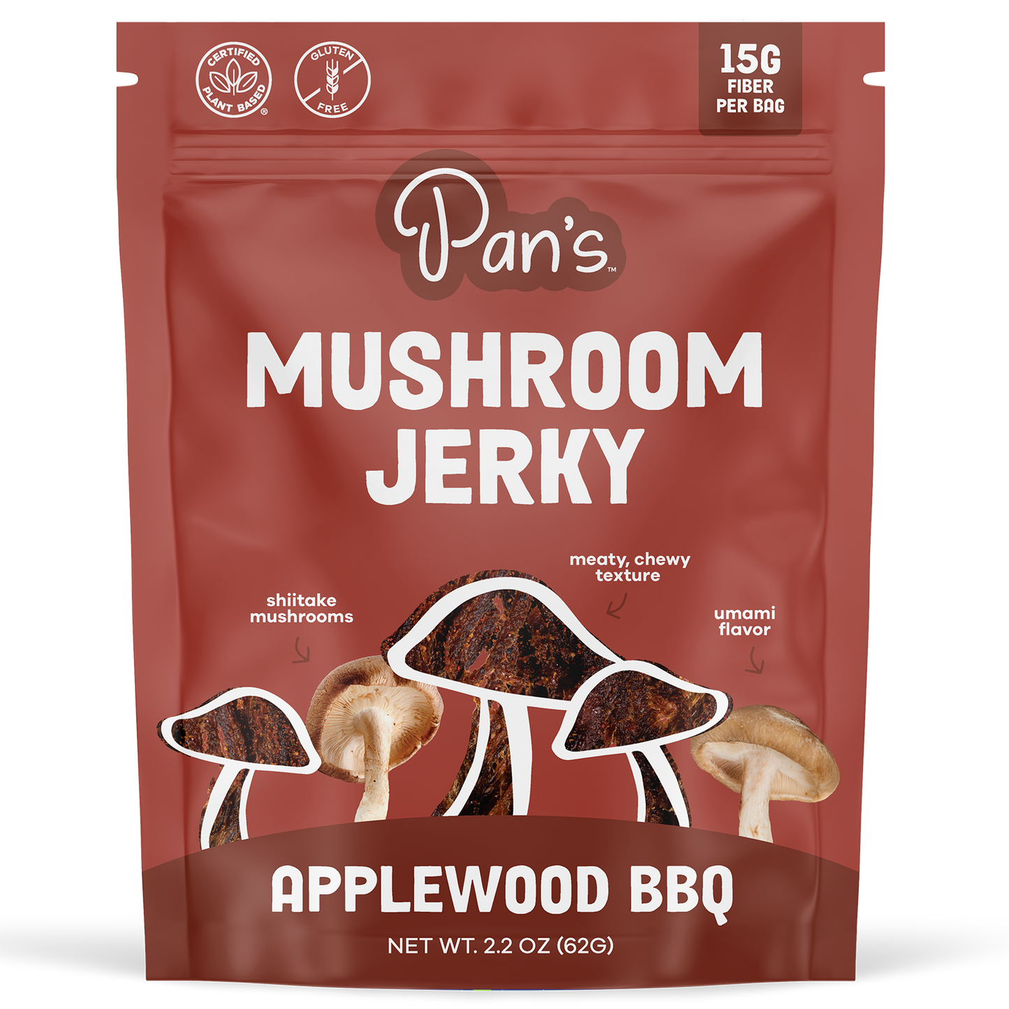 Pan's Mushroom Jerky - 2.2oz Applewood BBQ