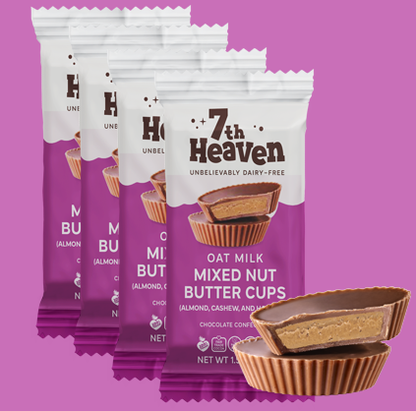 7th Heaven Chocolate - Oat Milk Chocolate Mixed Nut Butter Cups - Vegan & Kosher