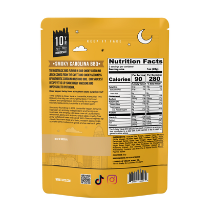 Louisville Vegan Jerky Co. - Smoky Carolina BBQ Jerky