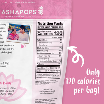 AshaPops - 1oz Himalayan Pink Salt - AshaPops Popped Water Lily Seeds