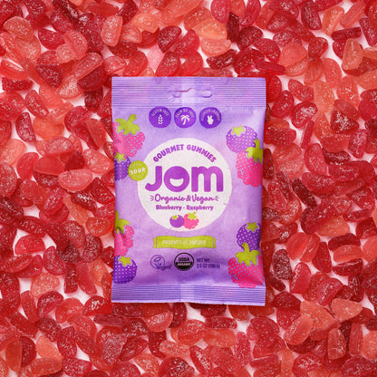 JOM - Swedish Organic and Vegan Sour Blueberry & Raspberry Gummies