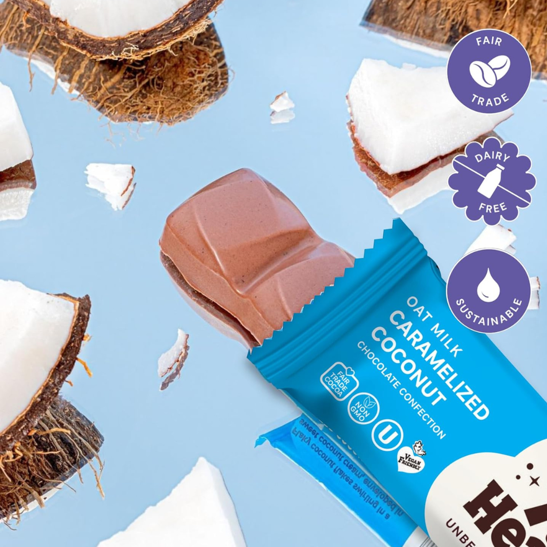 7th Heaven Chocolate - Vegan Oat Milk Chocolate Bar -  Caramelized Coconut, Non-GMO