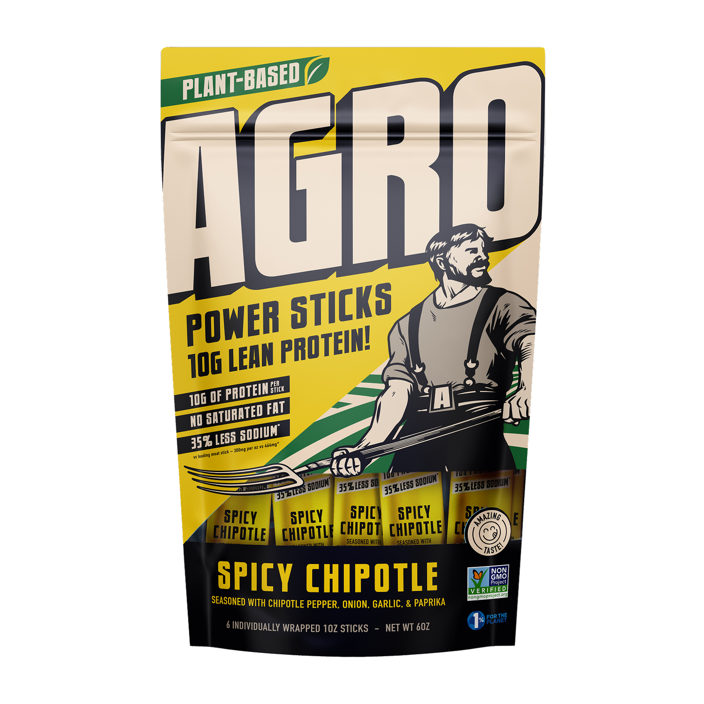 AGRO POWER Jerky Sticks - Spicy Chipotle. Multipack