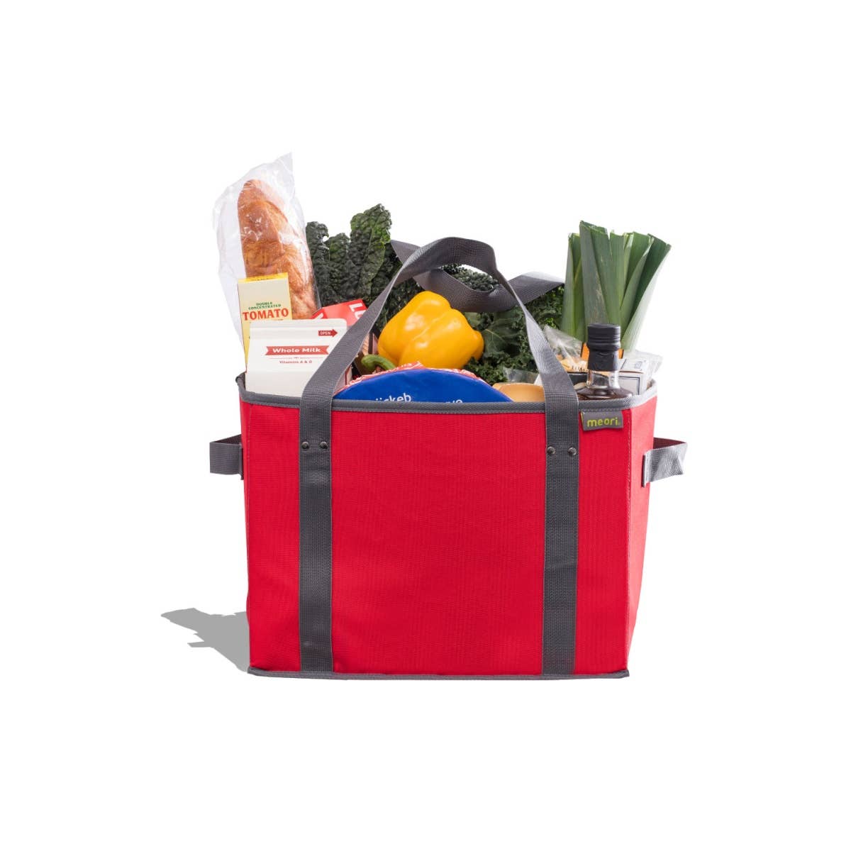 meori Inc - Reusable Grocery Basket Tote Collapsible: Lava Black / Insulated