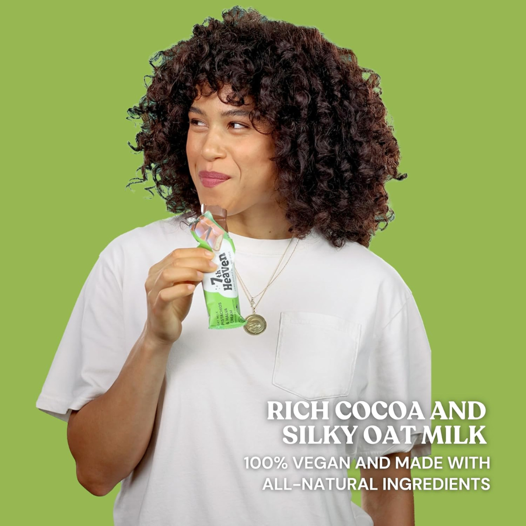 7th Heaven Chocolate - Vegan Oat Milk Chocolate Bar - Pistachio & Halva