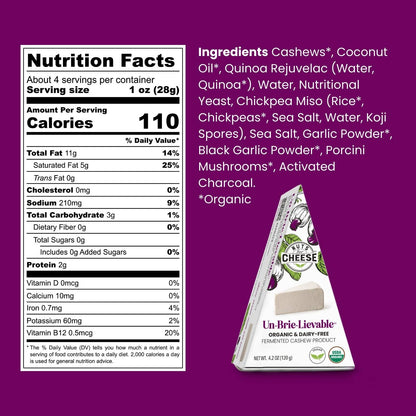 Nuts For Cheese - Un-Brie-Lievable™ Cashew Cheese Wedge | Organic | Vegan