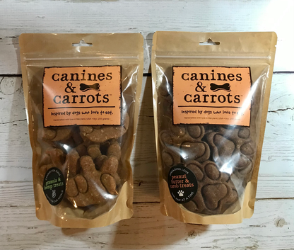 Durango Dog Co - CANINES & CARROTS Vegan Dog Treats - Peanut Butter & Carob