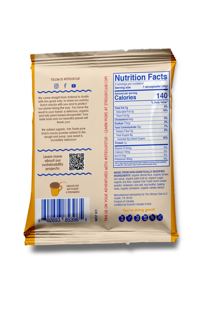 Stroop Club - Chocolate Caramel Organic & Plant-based  Stroopwafel 2-pack